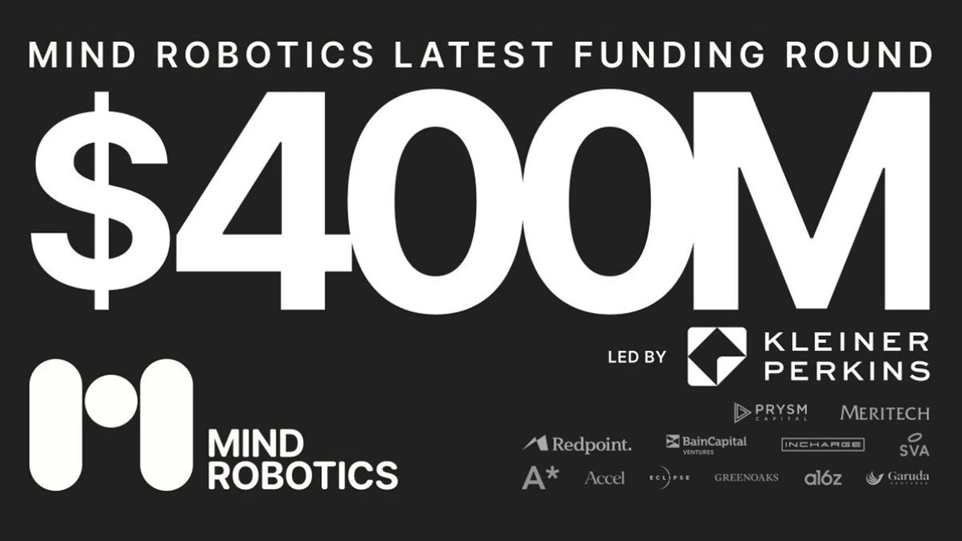 Mind Robotics Hits $1 Billion Funding Milestone with New $400M Round Led by Kleiner Perkins