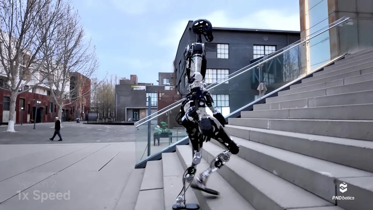 From Lab to Pavement: PNDBotics Adam Humanoid Demonstrates Real-World Stair Navigation