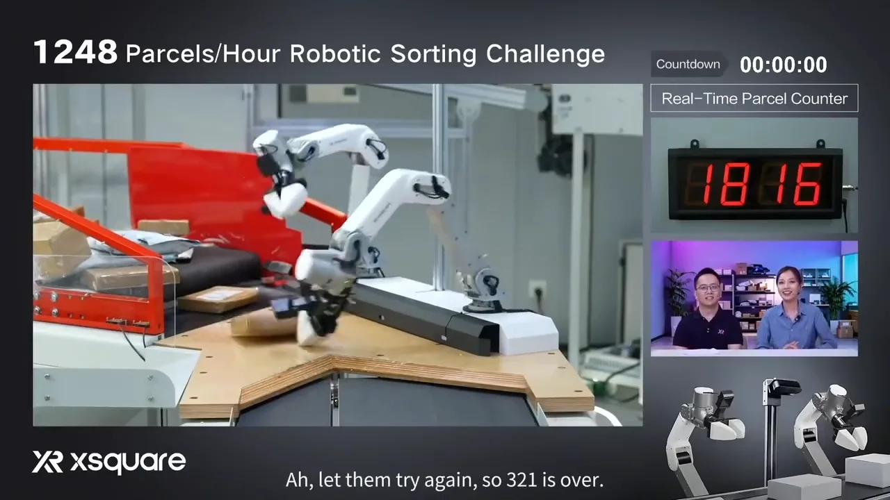 No Fingers, No Problem: X Square Robot’s 1,816-Parcel-Per-Hour Livestream Challenges Figure